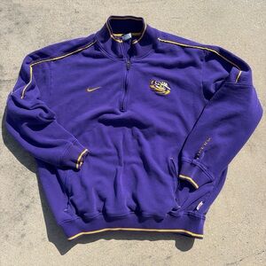 Nike Purple & Yellow 1/4 Zip LSU Pullover Sweatshirt